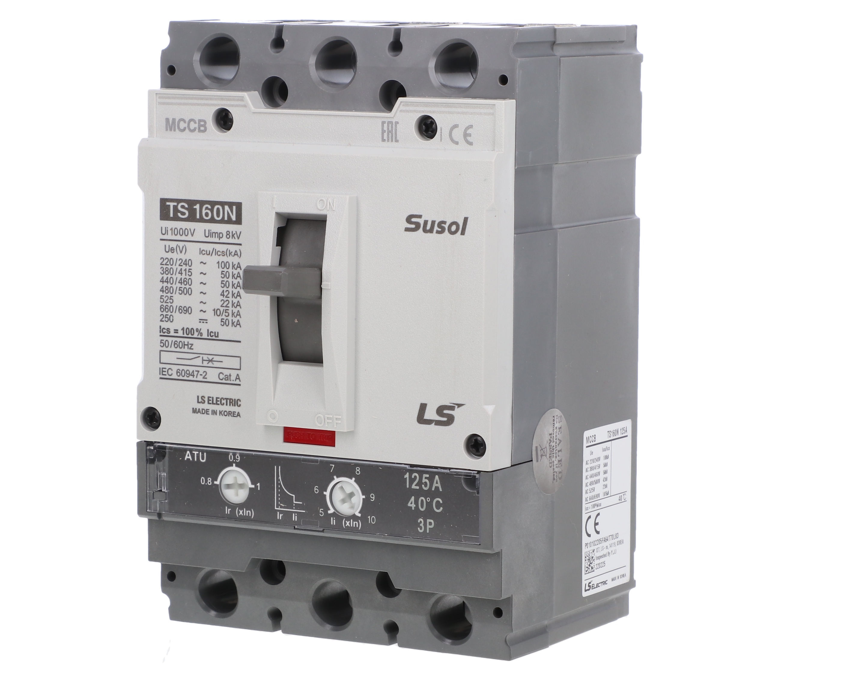 Wyłącznik kompaktowy serii TS 3P 125A zabezpieczenie ATU 50kA TS160N ...