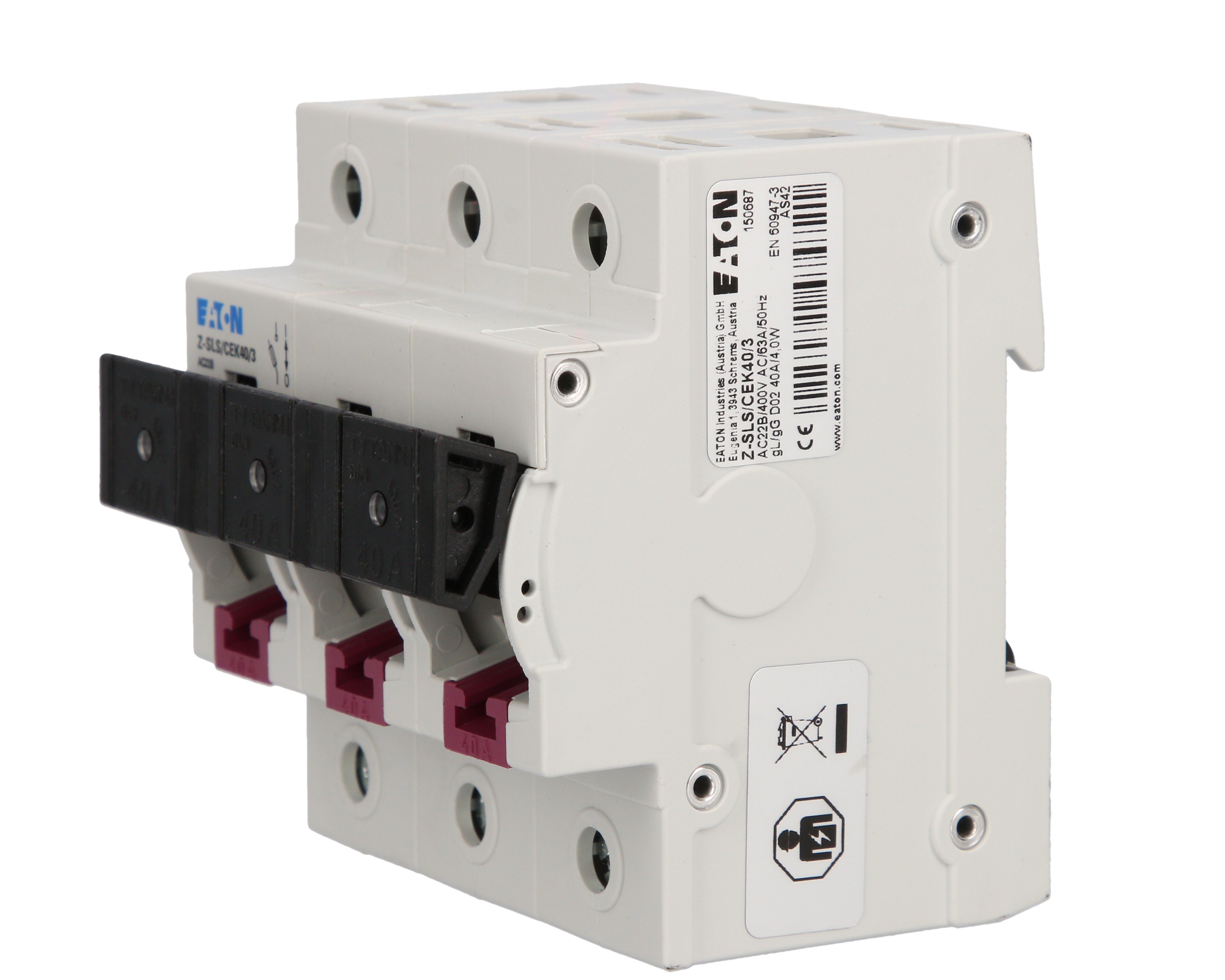 Rozłącznik bezpiecznikowy 3P 40A D02 Z-SLS/CEK40/3 150687 – EATON | TIM SA