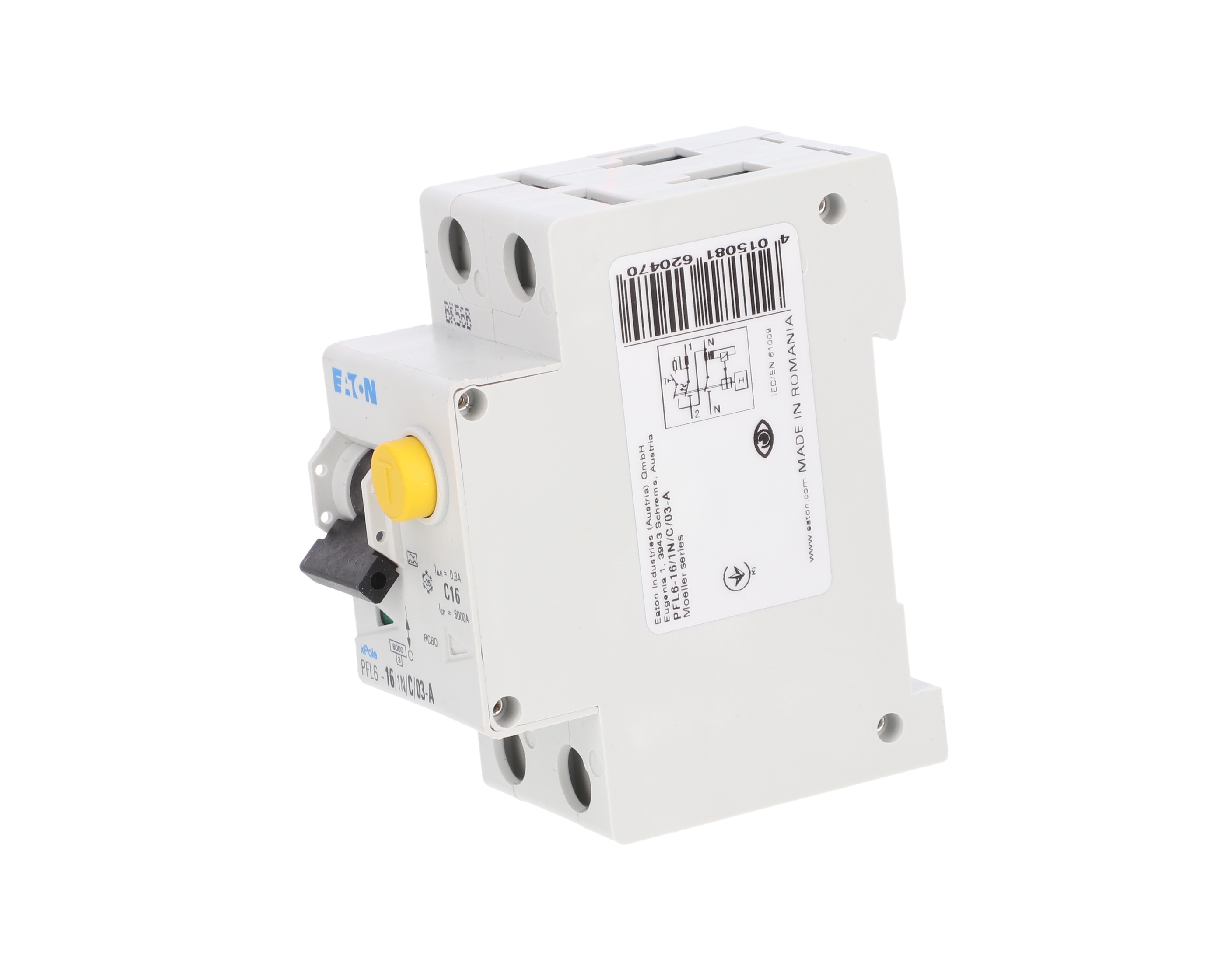 Wyłącznik różnicowo-nadprądowy 1P+N 16A 0,3A typ A PFL6-16/1N/C/03-A ...