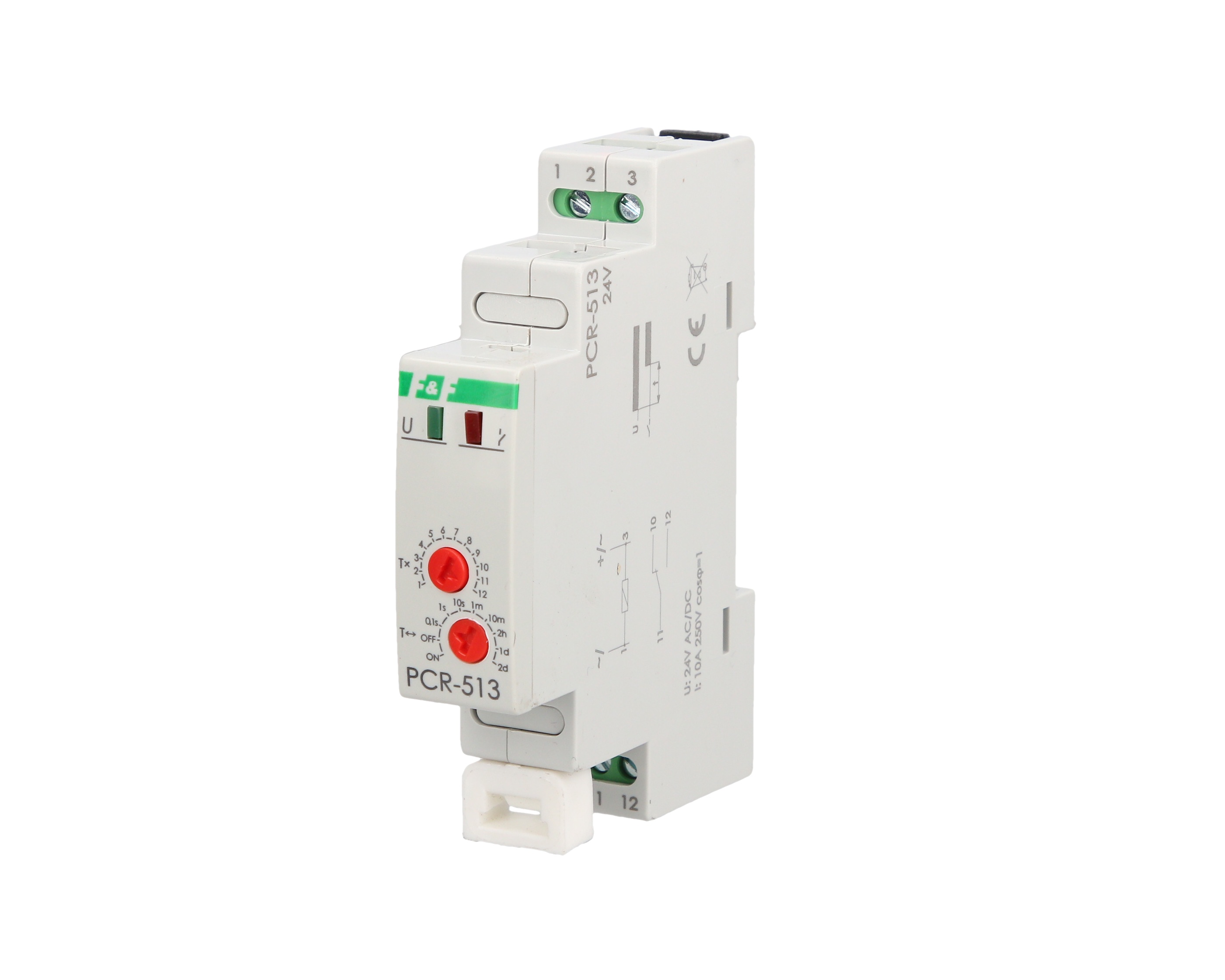 Przekaznik czasowy 1P 10A 0,1sek-576h 24V AC/DC opoznione zalaczenie ...