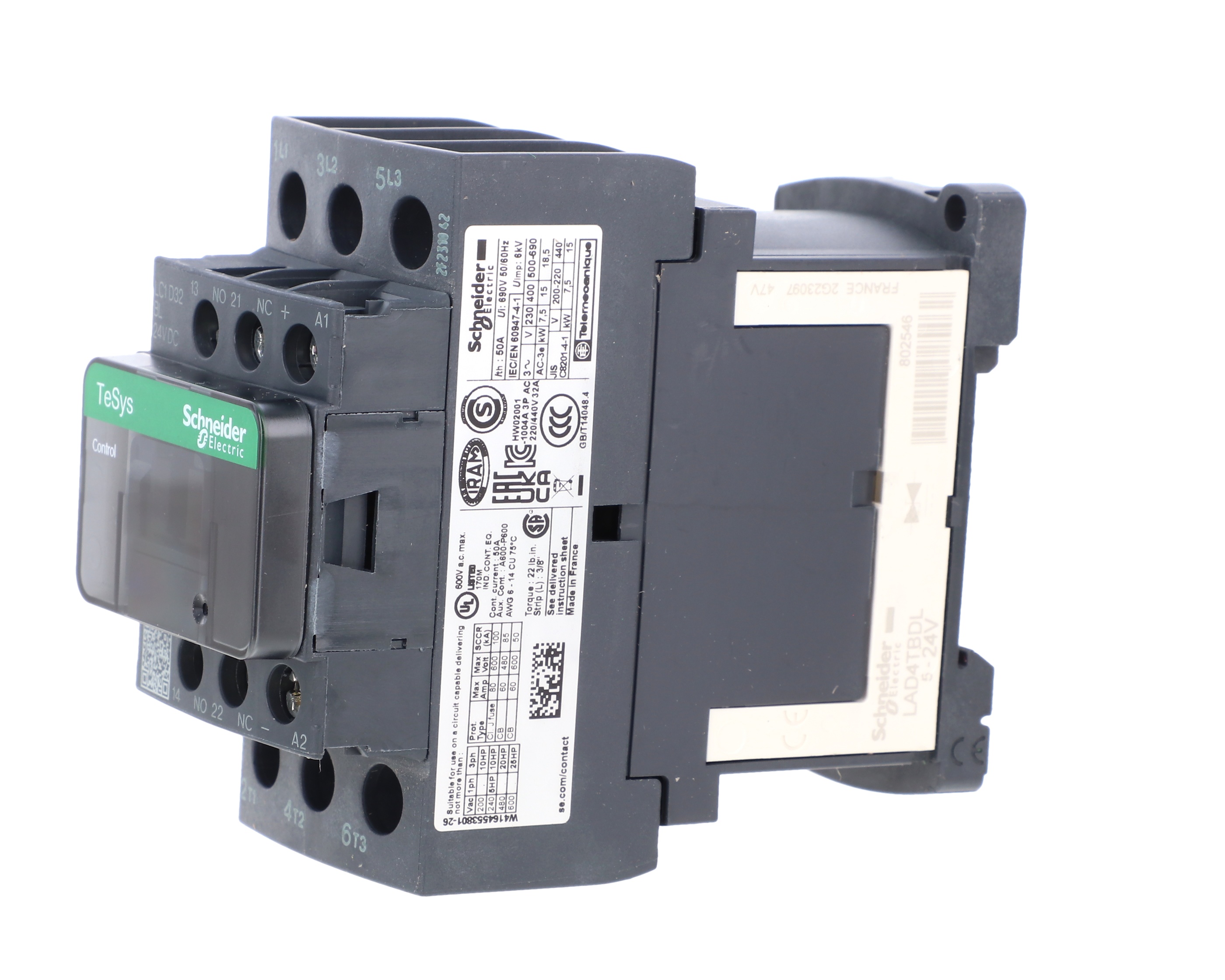 LC1D32F7 Schneider Electric | Contactores TeSys D 3P 32A 440V AC-3