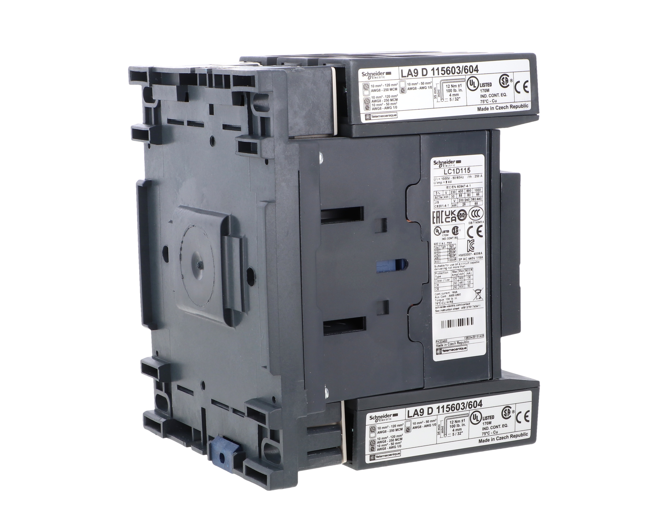 TeSys Deca Stycznik mocy 115A 3P 48V AC 1Z 1R LC1D115E7 – Schneider ...