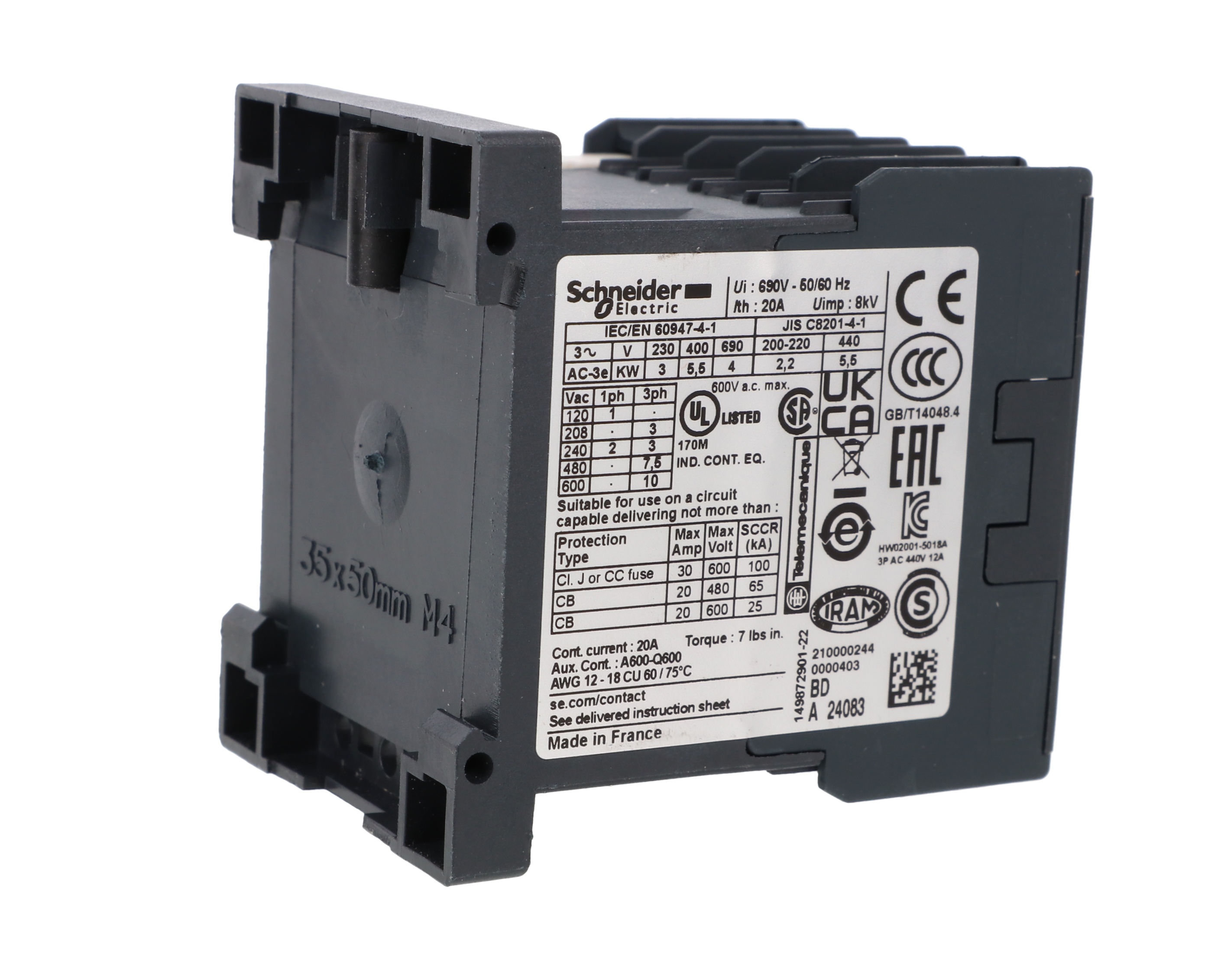 Stycznik mocy 12A 3P 24V DC 1Z 0R LP1K1210BD – Schneider | TIM SA