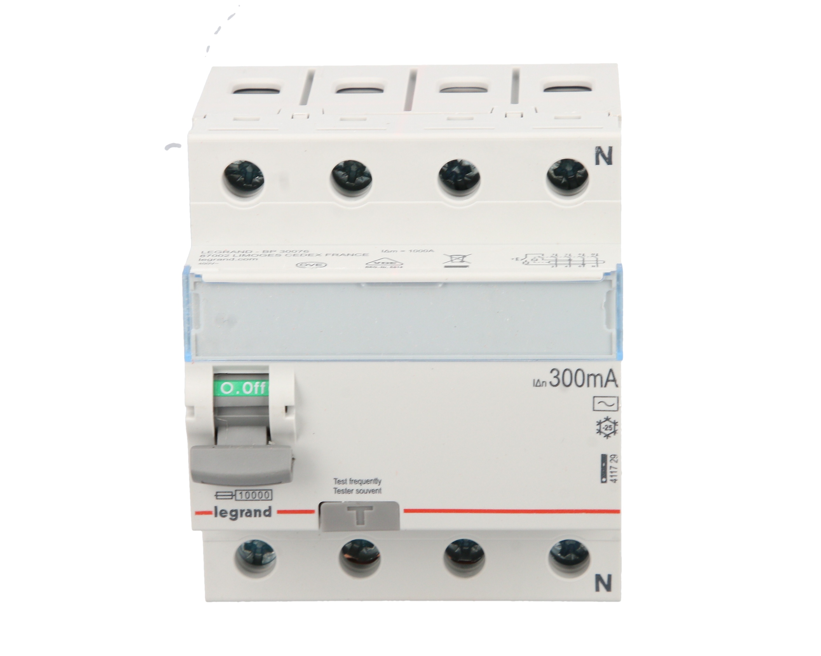Wyłącznik różnicowoprądowy 4P 63A 0,3A typ AC P304 TX3 411729 – LEGRAND ...